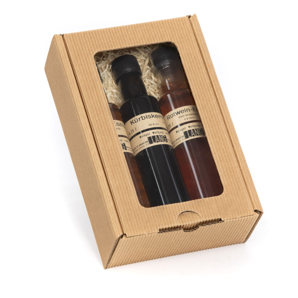 Geschenk Kürbiskernöl Apfelessig Rotweinessig